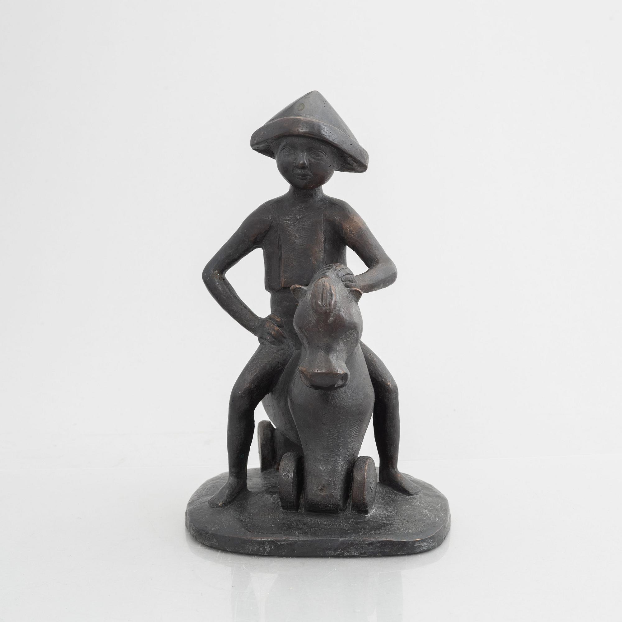 Solvig Pripp, Boy on toy horse. - Bukowskis