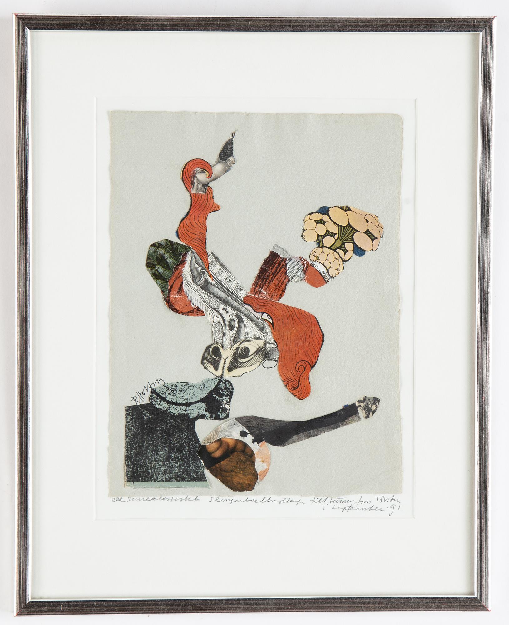 Ragnar von Holten, collage, signed and dated sep -91.