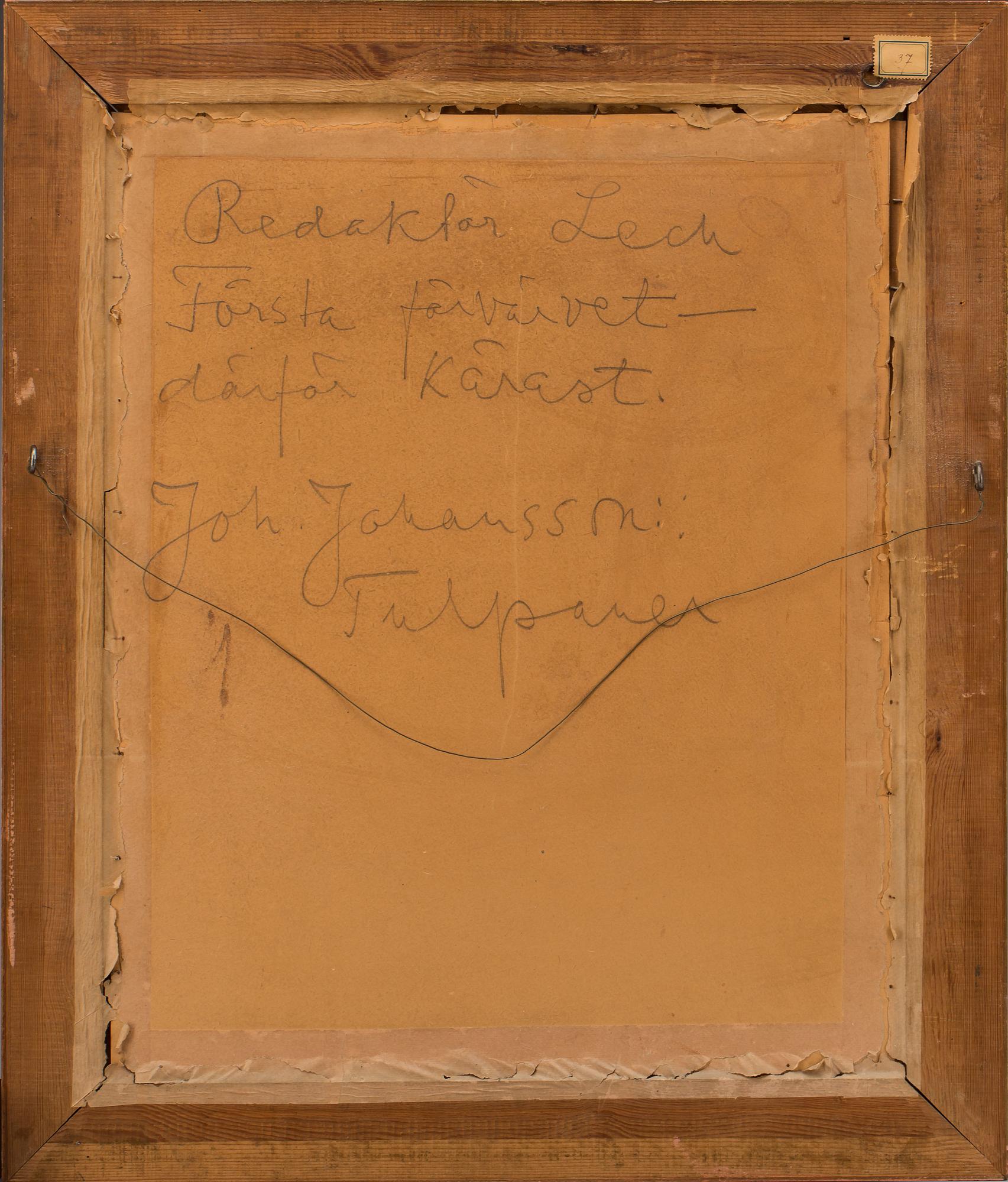 JOHAN JOHANSSON, gouache, signerad.