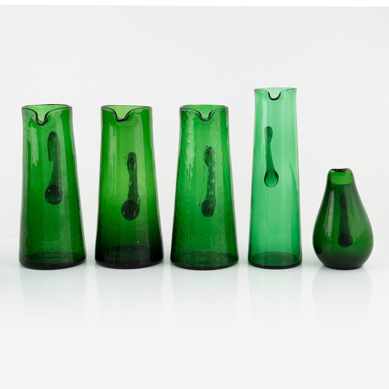 Glass pitchers and vases, second half of the 20th century (11 pieces).