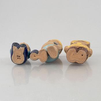 Lisa Larson, a set of six stoneware figurines, Gustavsberg.