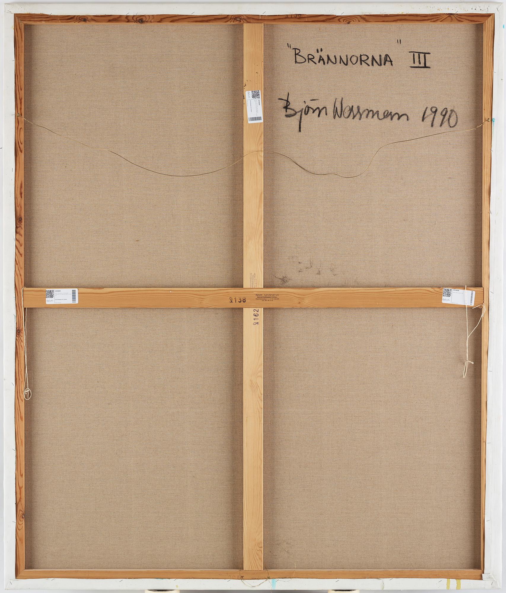 Björn Wessman, oil on canvas, signed and dated 1990 on verso.