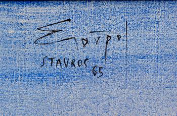 STAVROS PAPASSAVAS. Olja på duk, sign o dat -65.