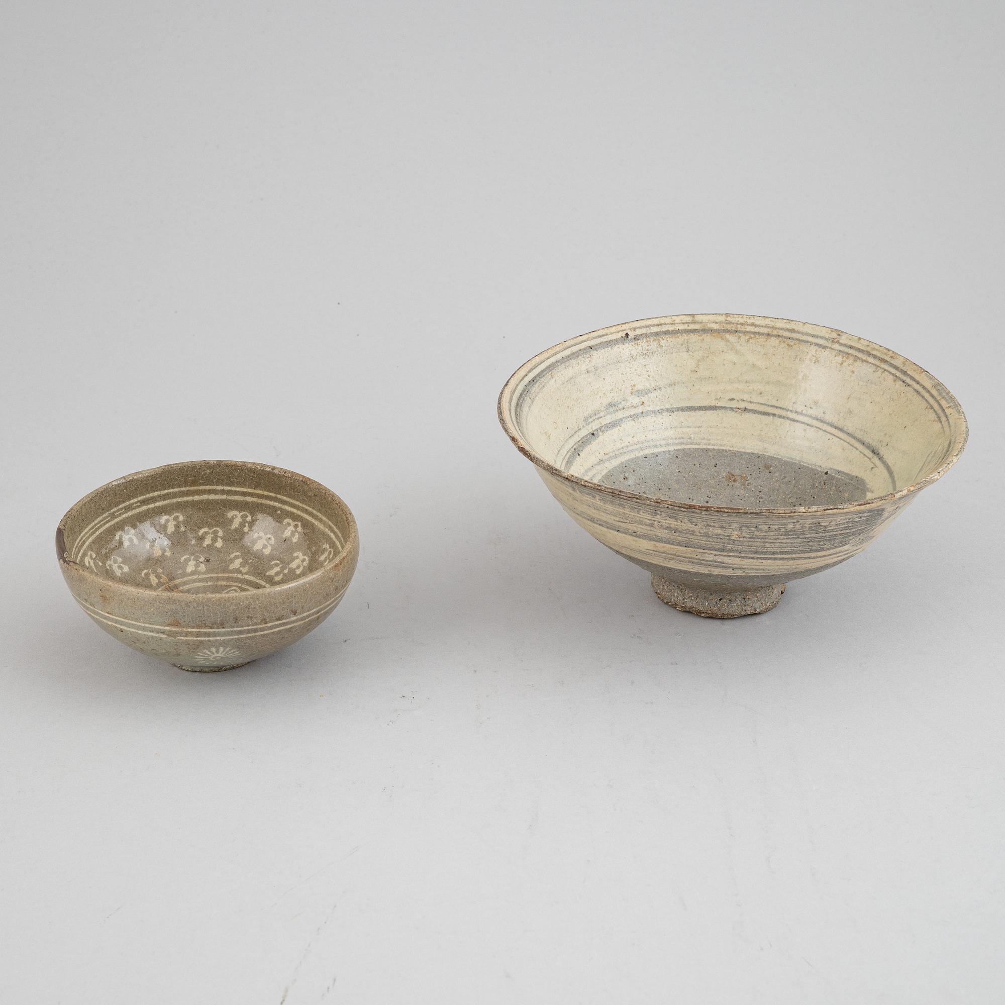 Two ceramic bowls, Korea, Goryo/Koryo (918-1392).