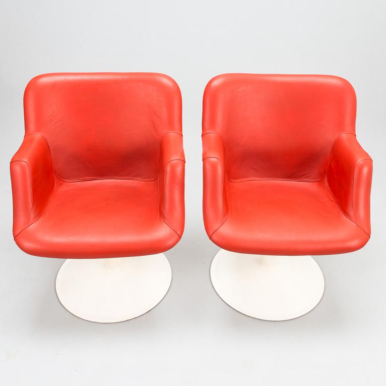 YRJÖ KUKKAPURO, a pair late 1960's '417P' armchairs for Haimi.