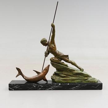 SKULPTUR, patinerad metall, signerad R Varnier, 1900-tal.