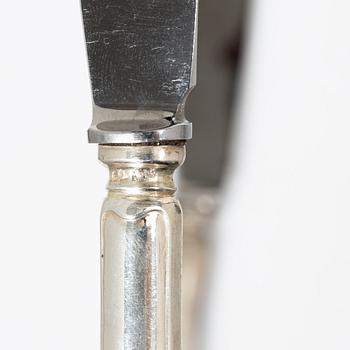 45 pieces of silver cutlery, model "Svensk spets" GAB and C.G. Hallberg, Stockholm, second half of the 20th century.