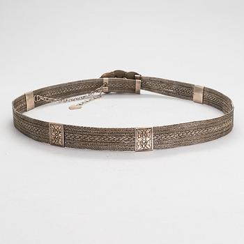 A silver belt from Nepal.