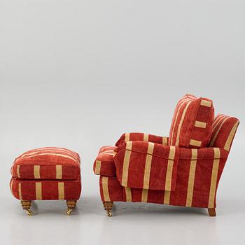 Howard armchair with footstool, Duresta,.