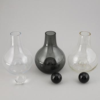 NINA JOBS, "Barbara" 3 decanters, unique examples Design House Stockholm 2008.