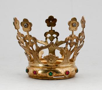 BRUDKRONA, förgyllt silver, AÖG Stockholm 1936. Vikt 112 g.