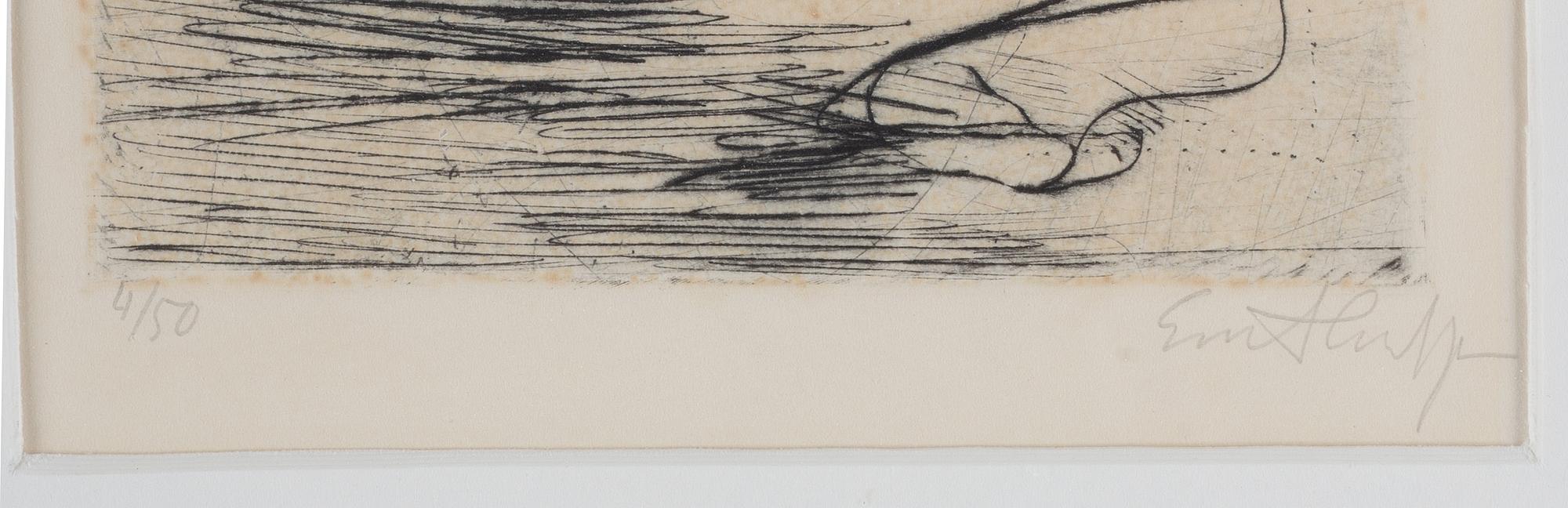 Evert Lundquist, etsning, 1956, signerad 4/50.
