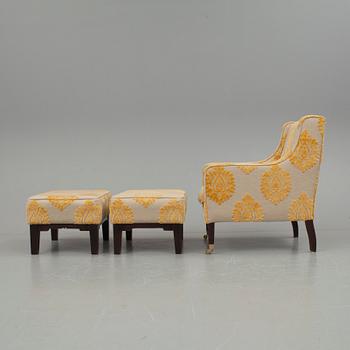 FÅTÖLJ OCH FOTPALLAR ETT PAR, KA-International, Italien, 2000-tal.