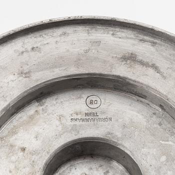 Erik Fleming, a pair of pewter candle holdes, Norrahammars tenn, Sweden, 1930.