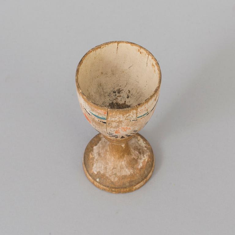 a painted swedish wooden cup from the 19th century.