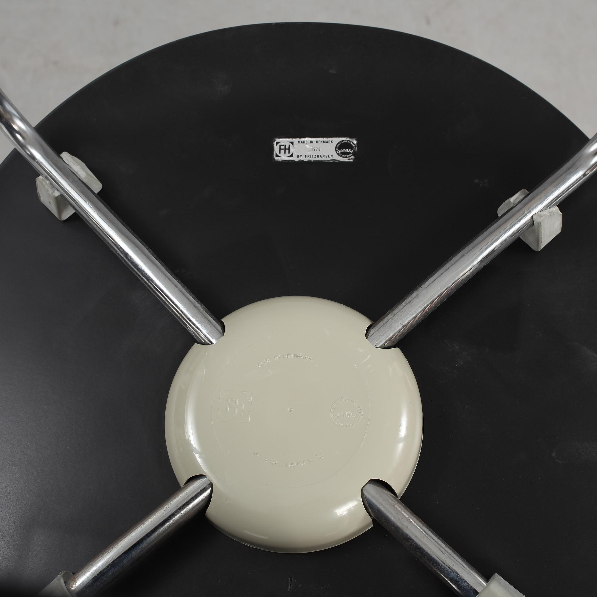 STOLAR, 6 st, "Myran", Arne Jacobsen, Fritz Hansen, 1978 och 1980.