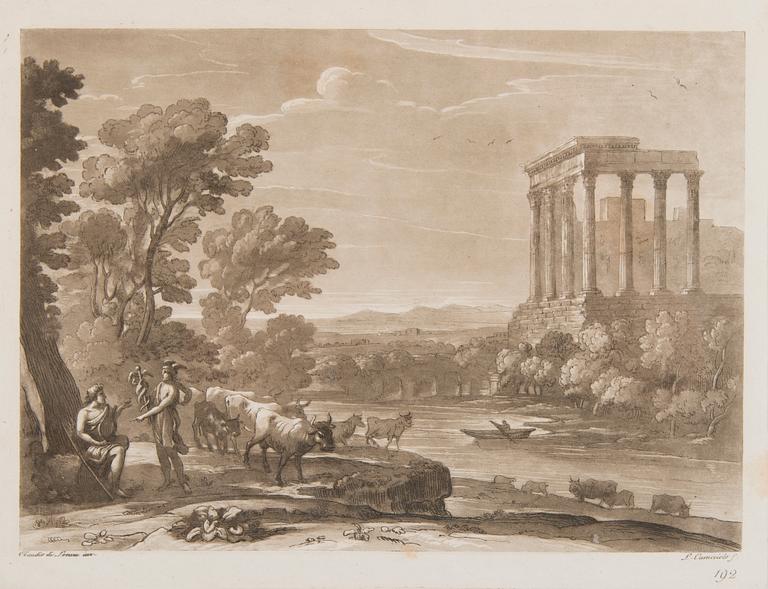 A 19th Century pair of etchings. Signed.