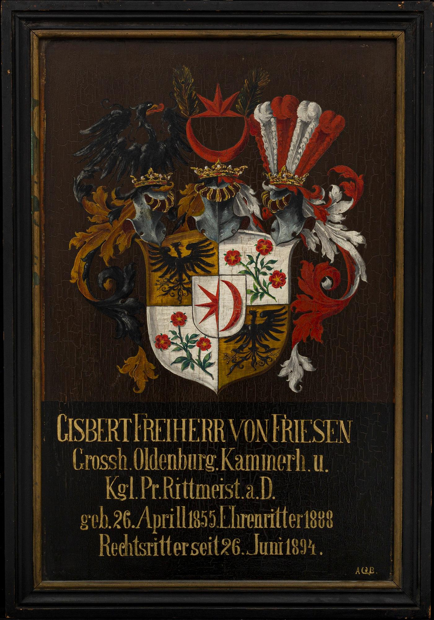 Coat of Arms, Gisbert Freiherr von Friesen 1894.