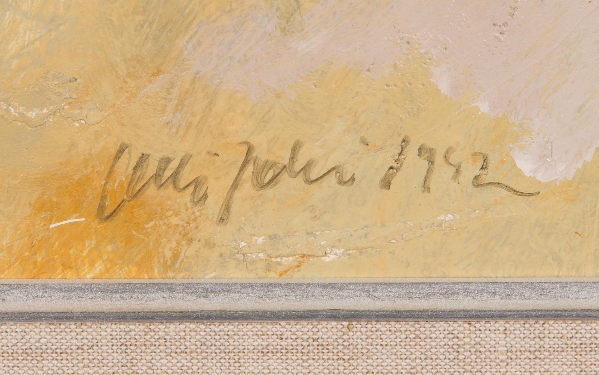 Olli Joki, oil on board, signed and dated -92.
