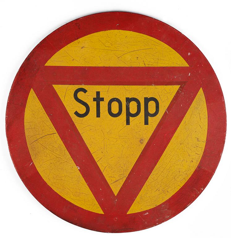 VÄGSKYLT, plåt, 1900-talets andra hälft.