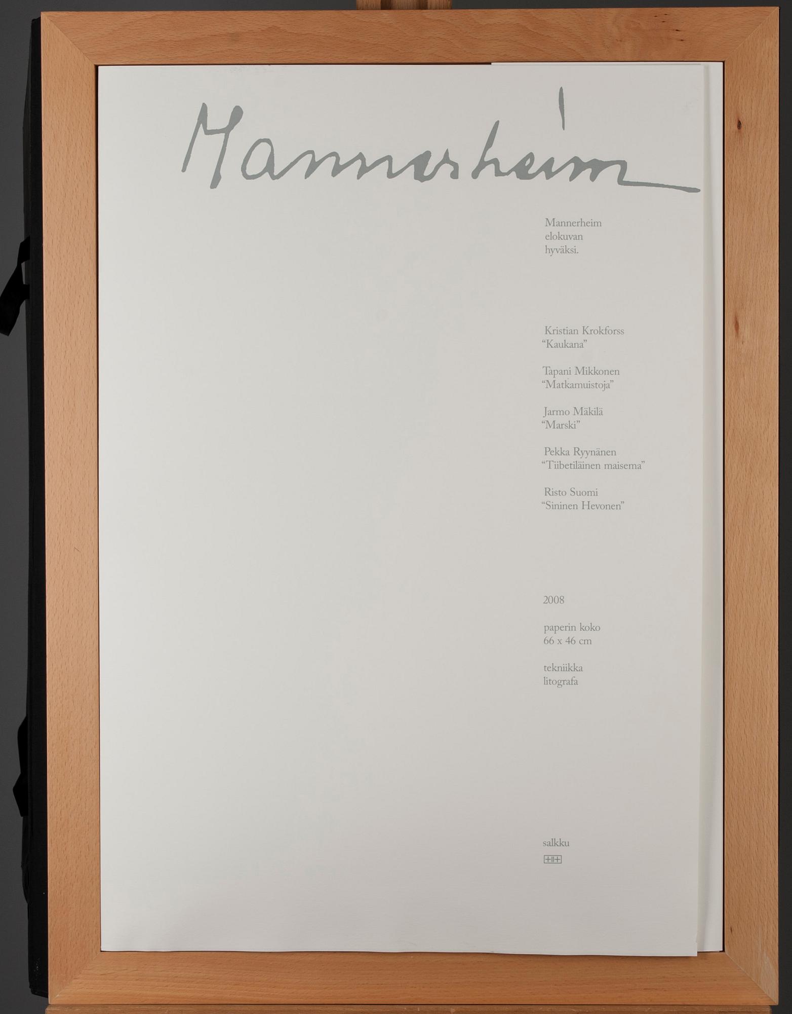 GRAFIKMAPP, "Mannerheim", färglitografier, 5 st, olika konstnärer, sign., dat. 2008/08 och numrerade 48/100.