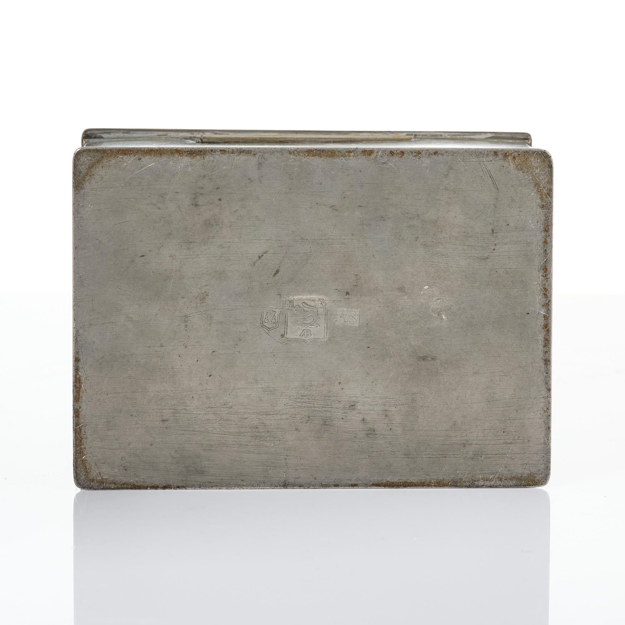 Nils Fougstedt, attributed to, a lidded box, Herman Bergman konstgjuteri, Stockholm, 1927.