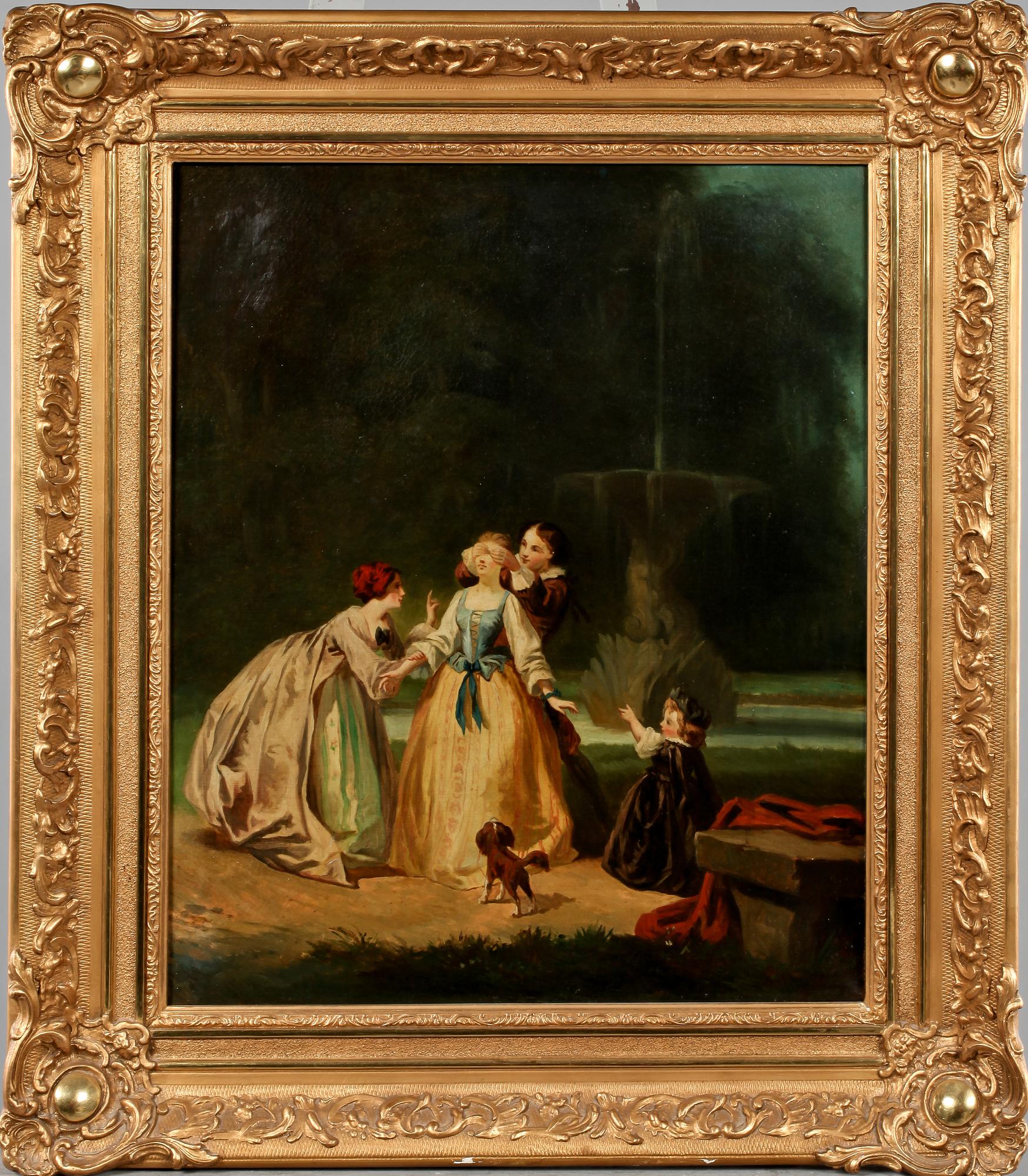 OKÄND KONSTNÄR, olja på duk, ej signerad, 1800-tal.