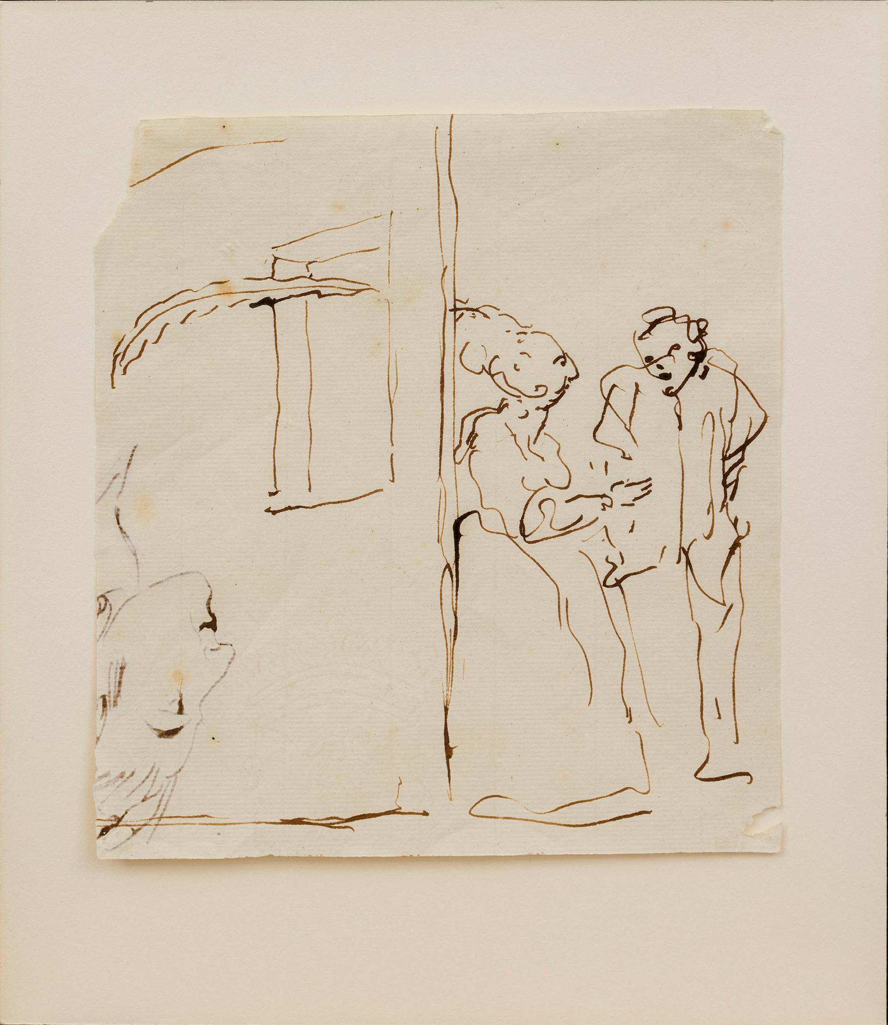 CARL AUGUST EHRENSVÄRD, osignerad tuschteckning.