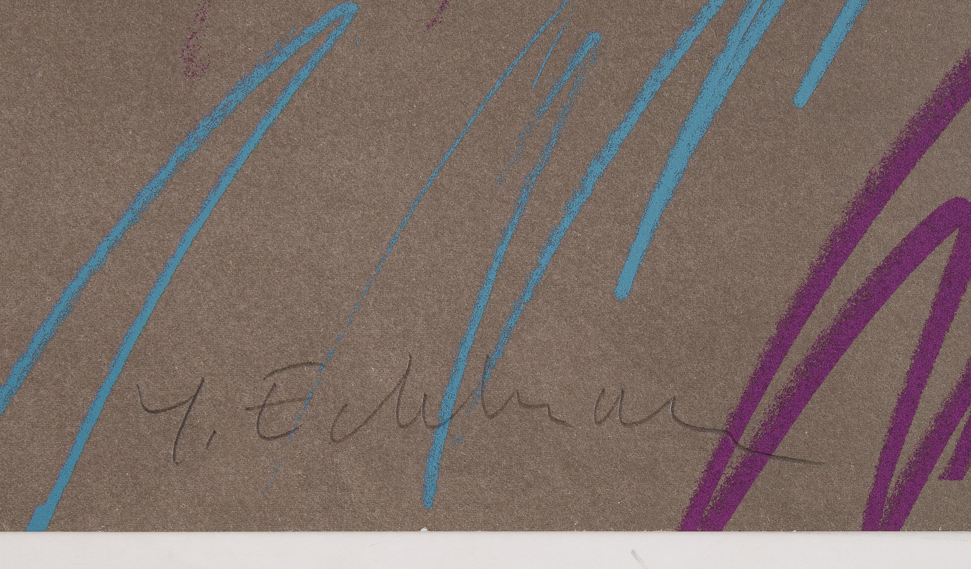 Yrjö Edelmann, färglitografi, 1986, signerad EA VII/XX.