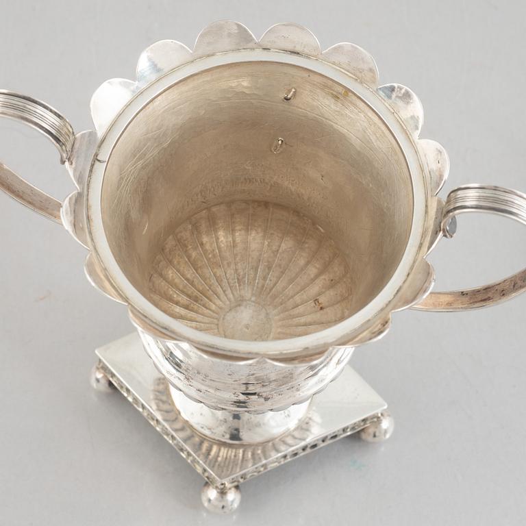 A Swedish silver Empire sugarbowl, mark of Petter Adolf Sjöberg, Stockholm 1813.