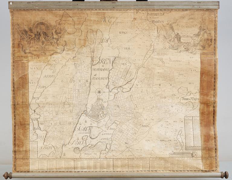 PETRUS TILLAEUS, karta, "General Charta Stockholm", 1733.