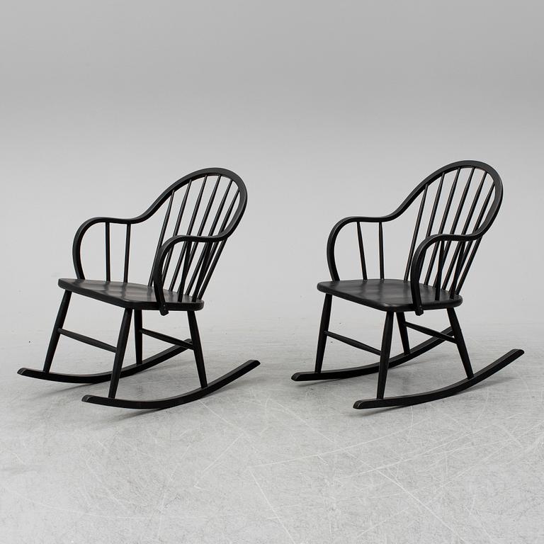 A PAIR OF ROCKING CHAIRS EDSBYVERKEN, second half of the 20th century.