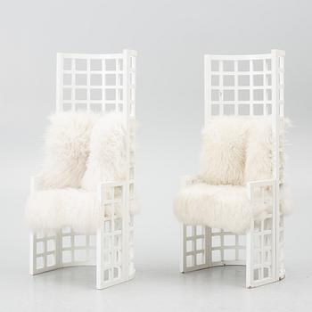 Armchairs, a pair, contemporary.