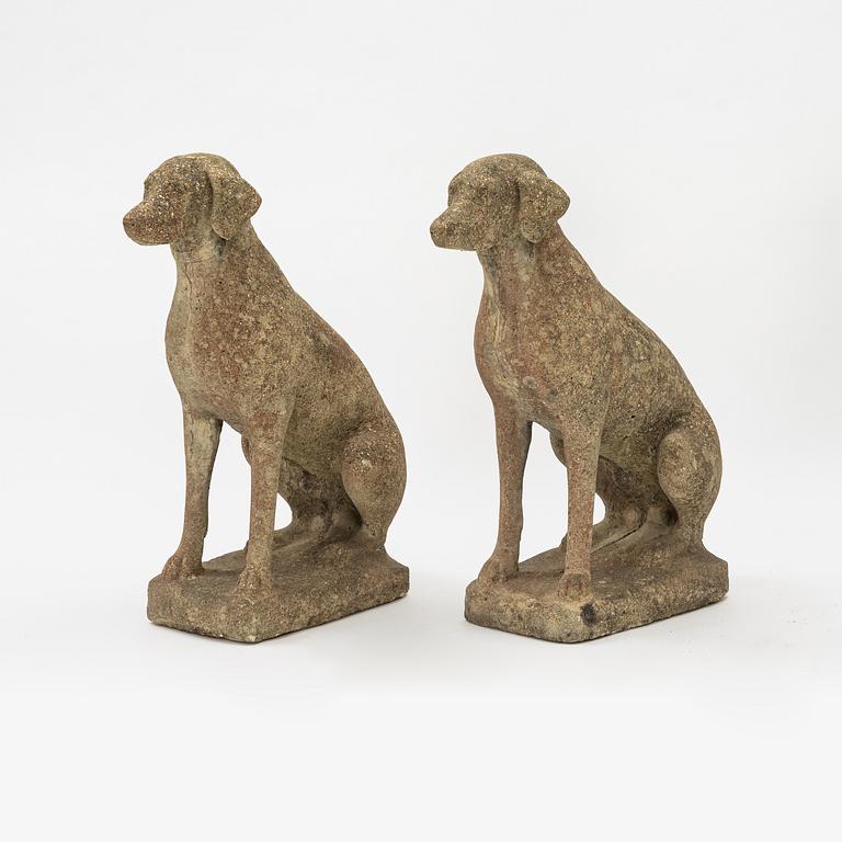 Garden sculptures, a pair, 20th century.