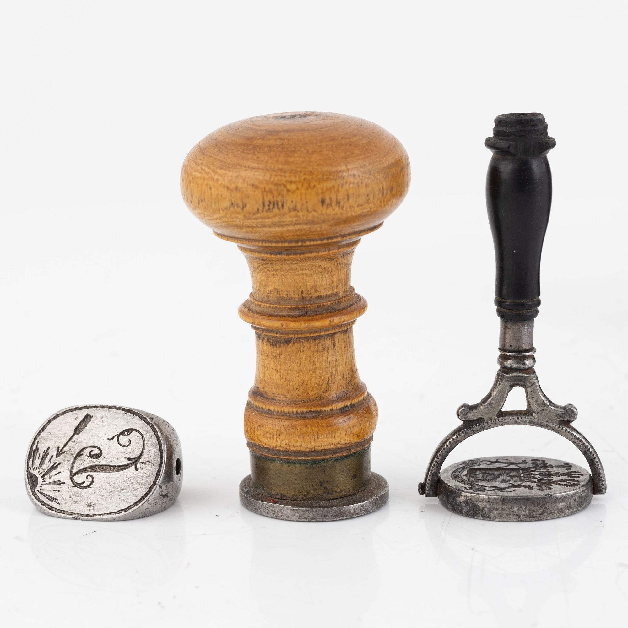 A set of eight baronial and noble seals stamps, 18th - 19th century.