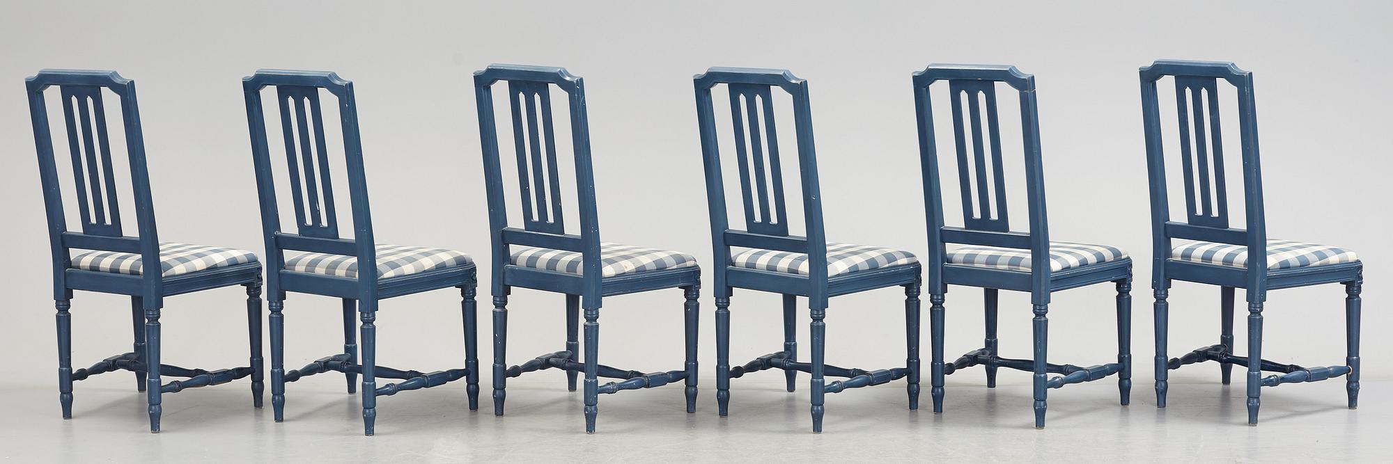 STOLAR, 6 stycken, gustaviansk stil, sent 1900-tal.