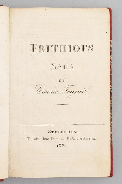 First edition of Frithiof’s saga.