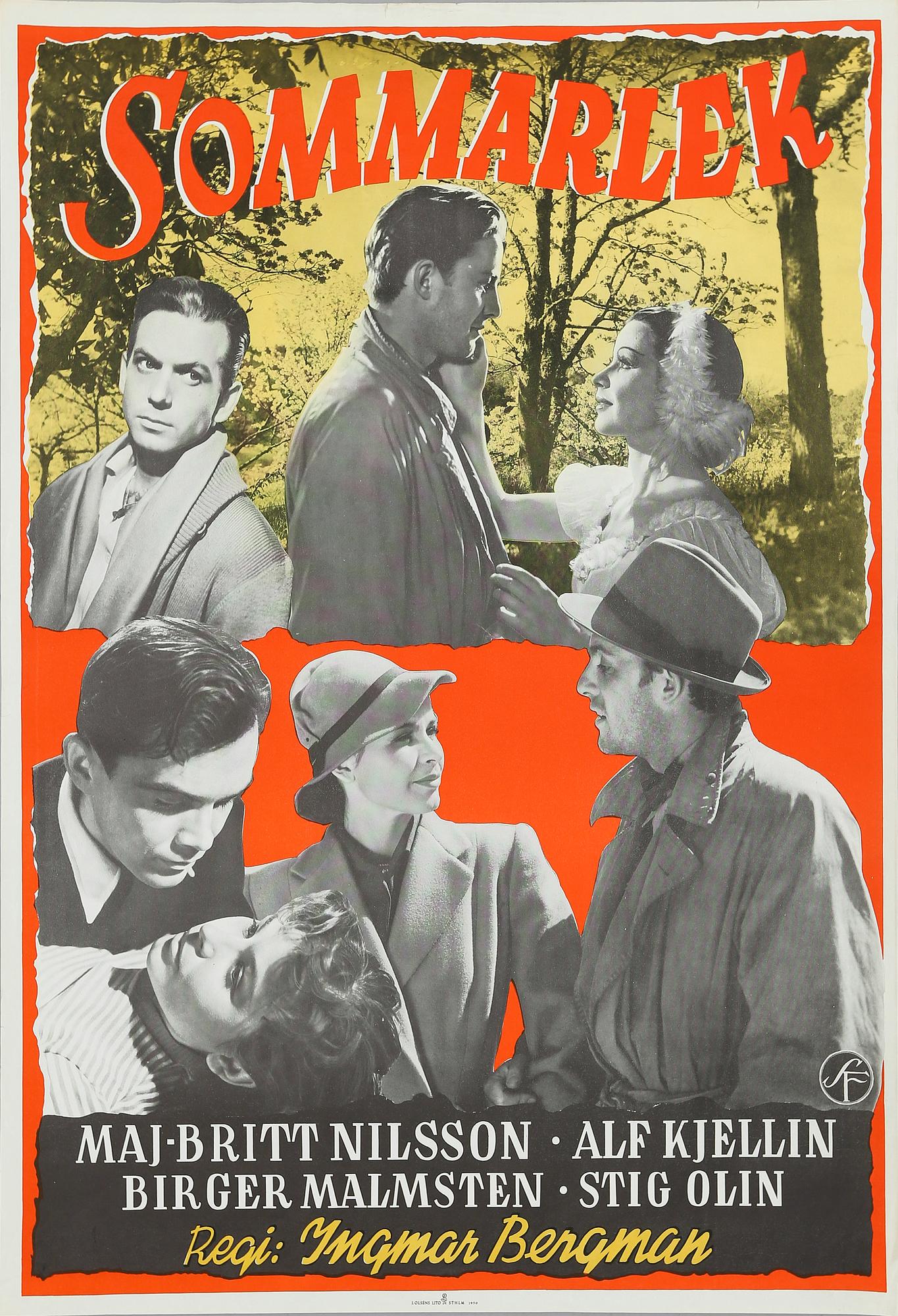 FILMAFFISCH, litografiskt tryck, "Sommarlek", 1950.