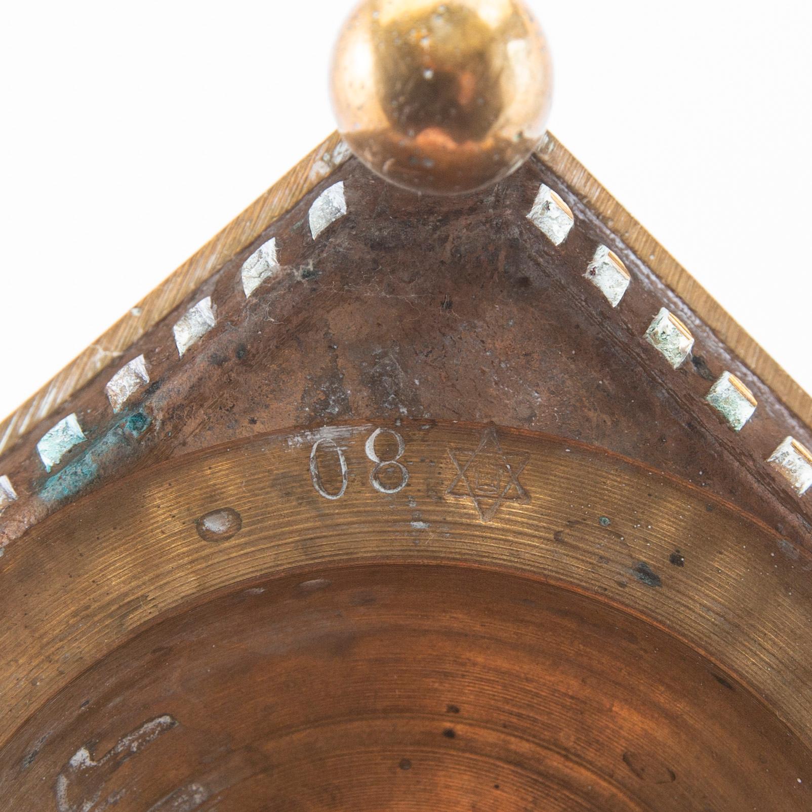 Candelsticks, a pair, and a match holder, Torshammars Bruk, late 19th century/early 20th century.