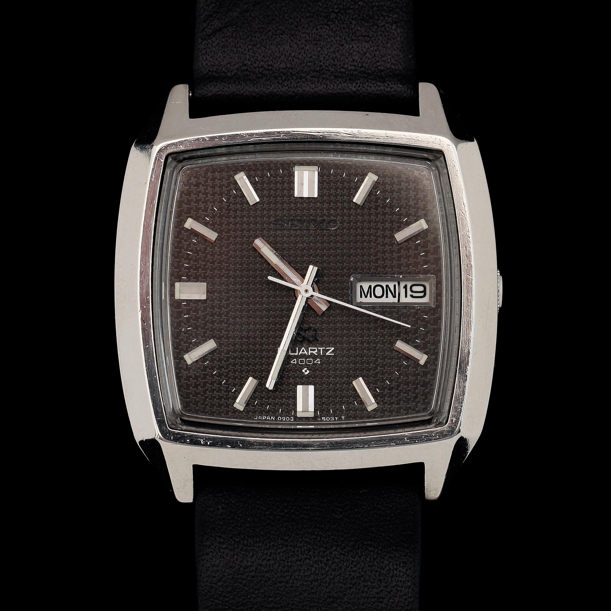 HERRARMBANDSUR, stål, Seiko, Crystron, 1960-/70-tal.