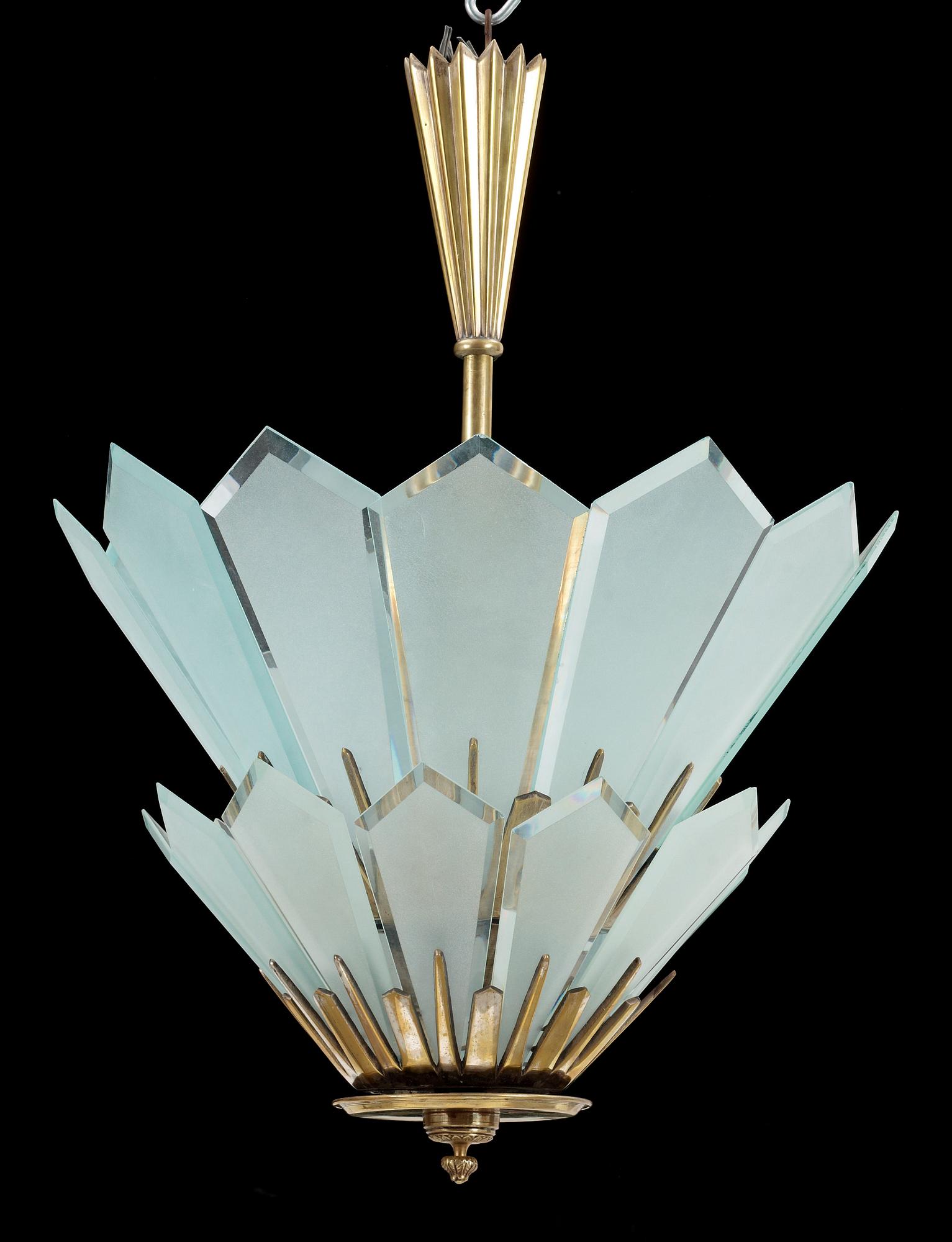 TAKLAMPA, art deco, Frankrike, 1920/30-tal. H ca 60.