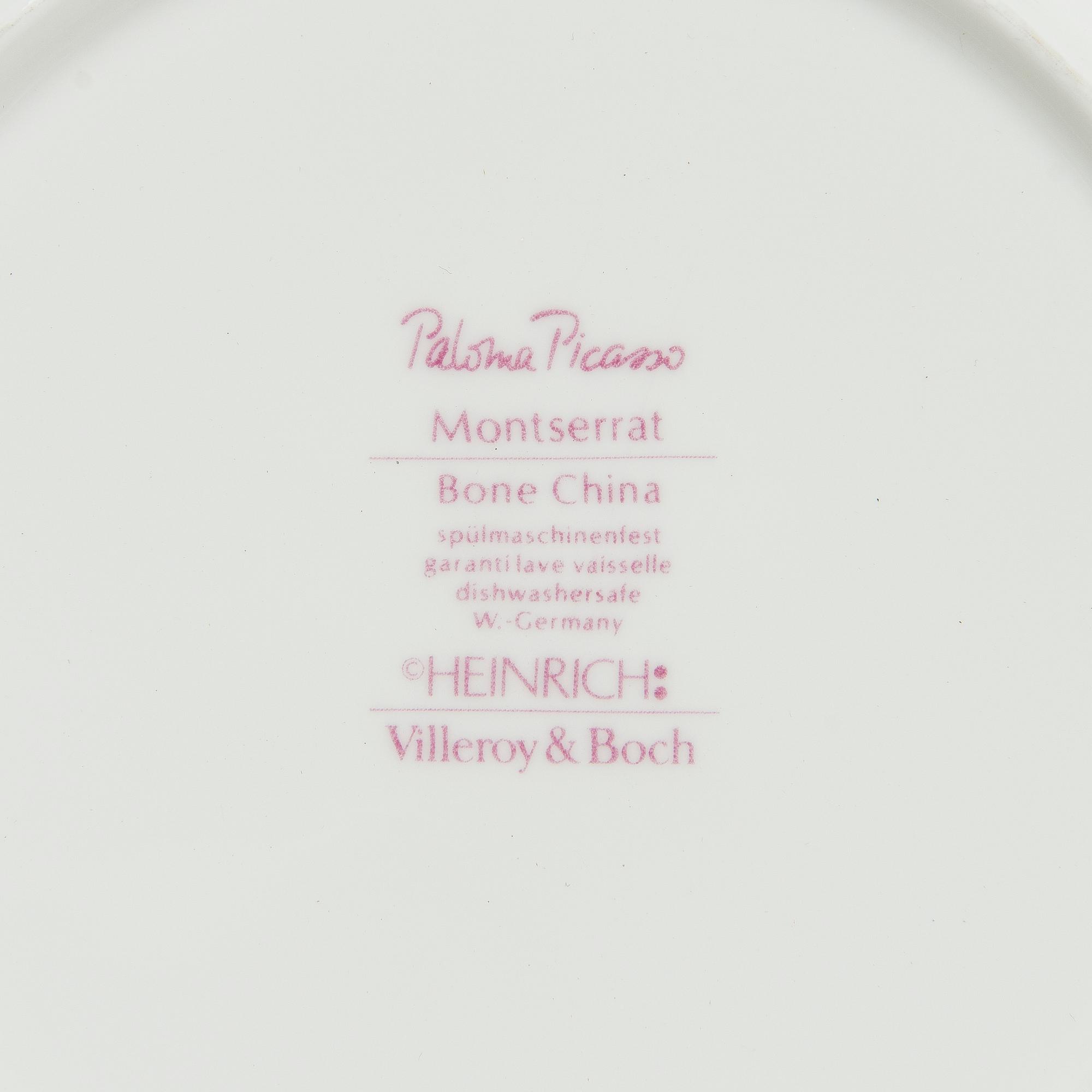 Paloma Picasso, matservis, 54 delar, benporslin, "Montserrat", Villeroy & Boch.
