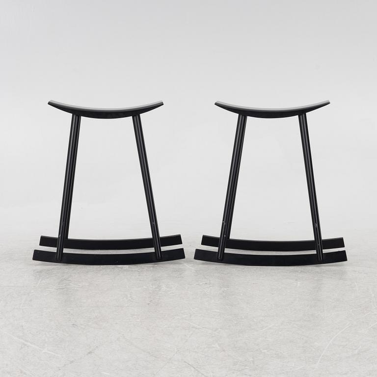 Per Sundstedt, a pair of "Ving" rocking stools, Pyra, 2004.