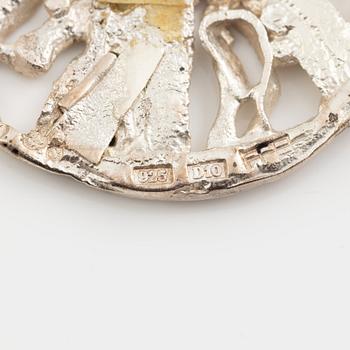 Lars Arby, a bracelet and two pendants, sterling silver, Gothenburg 1982, 1981 and 1978.