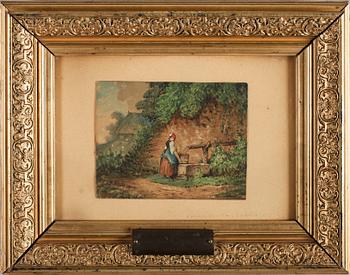 OKÄND KONSTNÄR, akvarell, signerad v Rosen. Daterad med blyerts 1857.