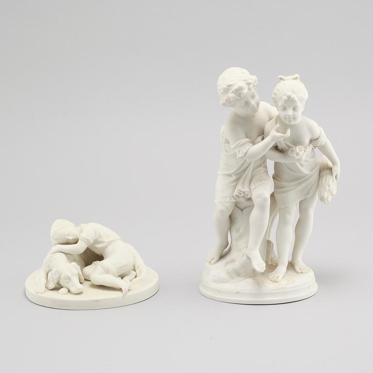 Two parian ware figurines byGustafsberg, dated 1903 and 1923.