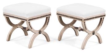 A pair of late Gustavian circa 1800 stools.