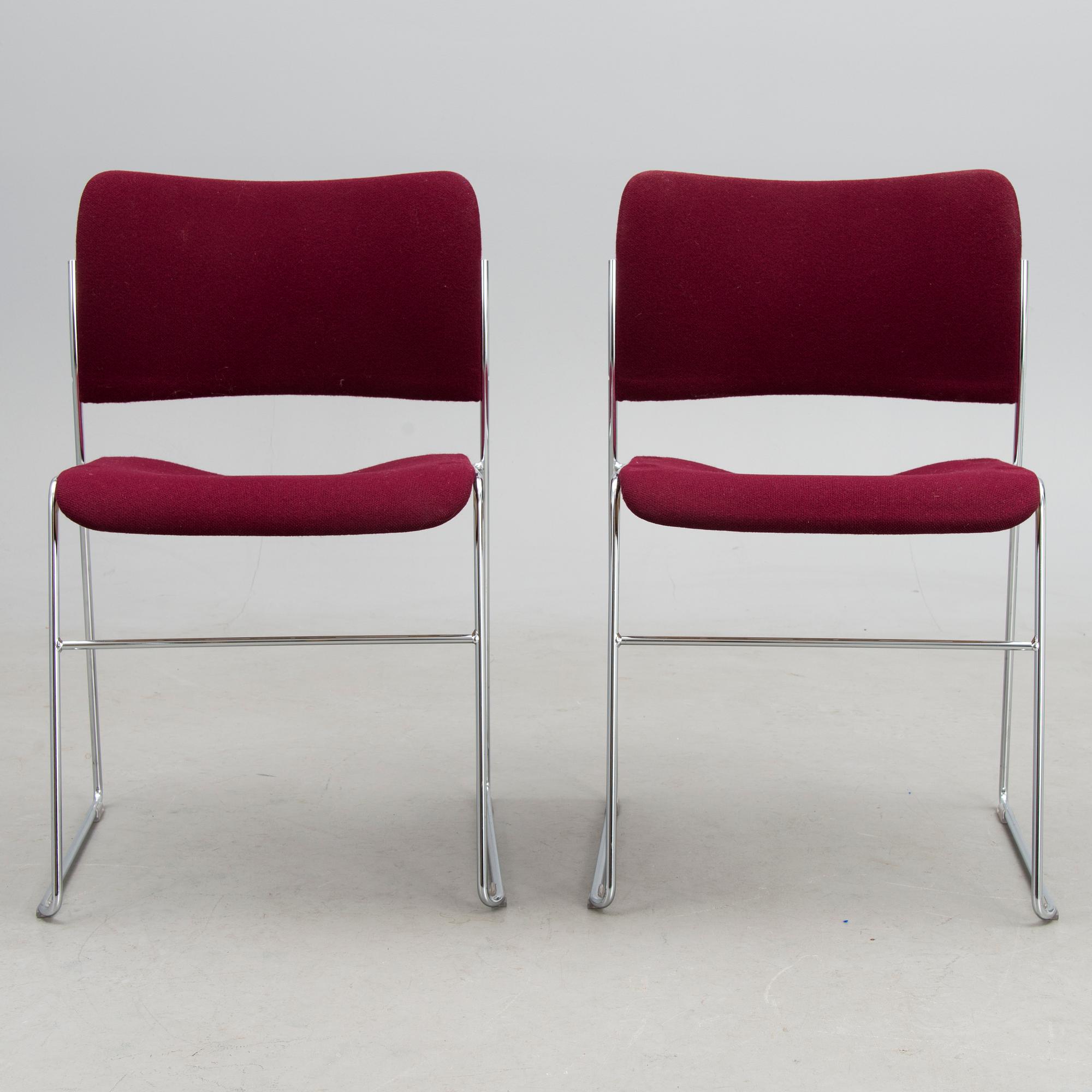 Six "40/4" chairs, model designed by David Rowland for Howe, Denmark in 1964.