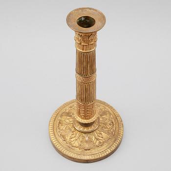 LJUSSTAKE, förgylld, empire, tidigt 1800-tal.