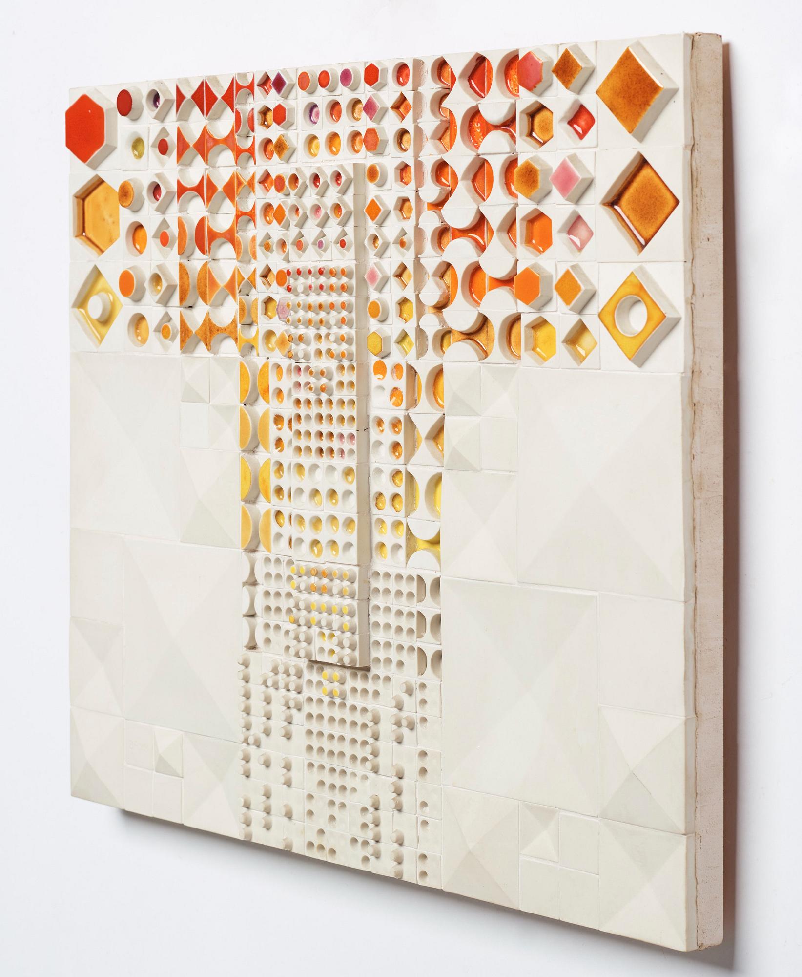 Rut Bryk, a stoneware wall relief, Arabia, Finland 1970's.